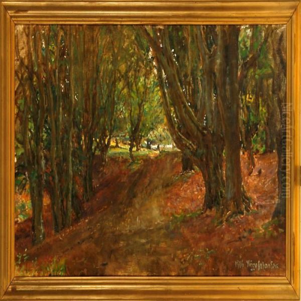 A Dirt Road Through Anautumn Forest - view 1