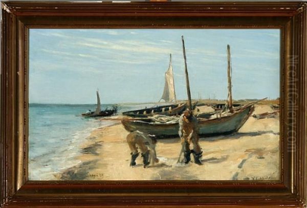 Fishermen At Skagen Beach, Denmark - view 1