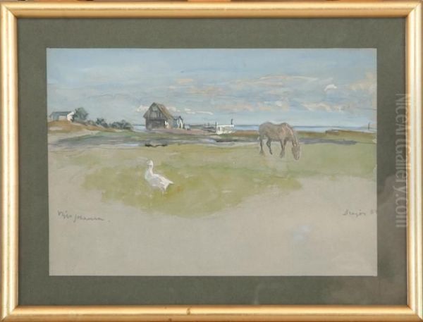 Scnery With A Horse And A Goose - view 1