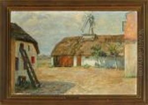 A Farm Exterior by Viggo Johansen