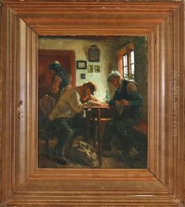 An Inn Interior With Two Drinking Men