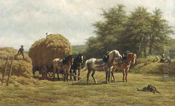 Late summer loading the hay-cart - view 1