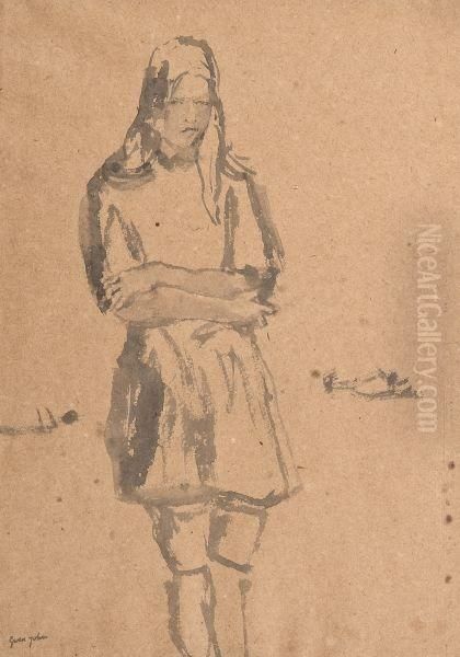 Portrait Of A Girl Standing - view 1