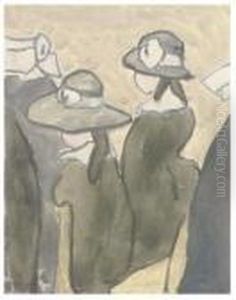 Girls In Hats In Church by Gwendolen John