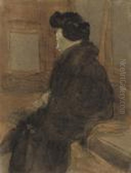 Woman In A Railway Carriage - view 1