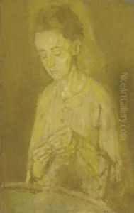 Woman Sewing by Gwendolen John
