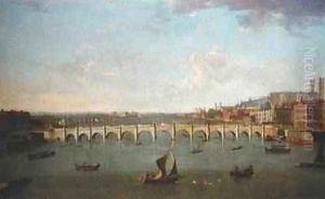 A View of the River Thames at Westminster Bridge by Joseph Nichols