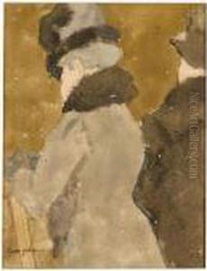 Three Quarter Back View Of An Old Lady In Grey