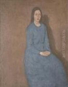 A Young Woman In Blue by Gwendolen John