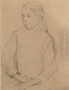Louise Gautier Seated With Her Hands In Her Lap