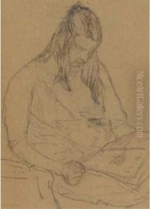 Young Woman Reading A Paper by Gwendolen John