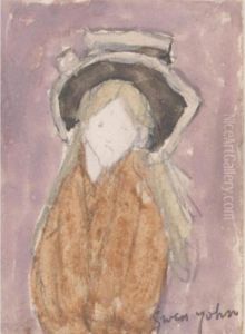 Little Girl With A Large Hat And Straw Coloured Hair Little Girl With A Large Hat And Straw Coloured Hair