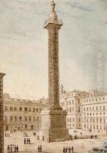 The Column of Marcus Aurelius Rome by Victor Jean Nicolle