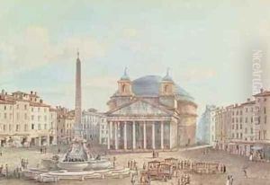 View of the Pantheon Rome by Victor Jean Nicolle