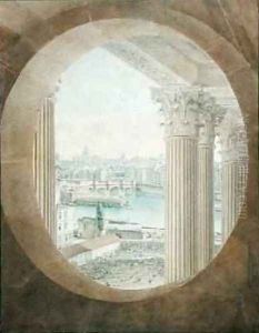 View of the Pont Neuf from a Bulls Eye Window of the Louvre 1810 by Victor Jean Nicolle
