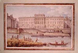 View of the Hotel des Monnaies at the Confluence of the Two Branches of the Seine by Victor Jean Nicolle
