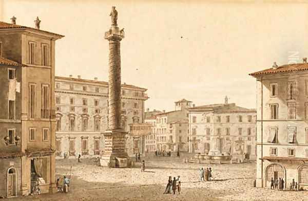 Piazza Colonna with the Column of Marcus Aurelius, Rome - view 1