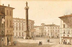 Piazza Colonna with the Column of Marcus Aurelius, Rome by Victor Jean Nicolle