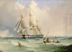 Frigate under Sail by Edward H. Niemann