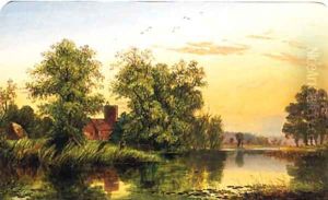 A Tranquil Stretch Of The River At Sunset
