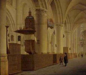 Interior of St Bavo in Haarlem by Isaak Nickelen