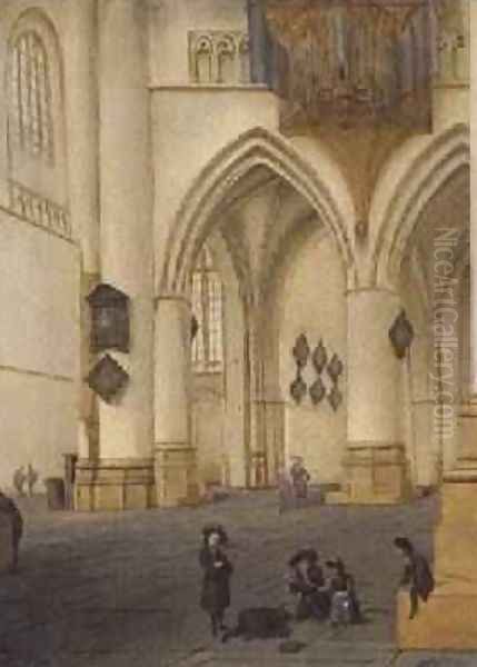 View of the south ambulatory of the church of St Bavo Haarlem - view 1