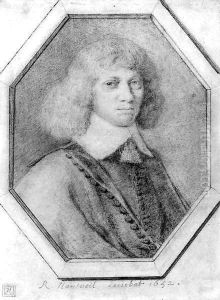 Portrait of the Duc de Nemours, half-length, wearing a lace collar by Robert Nanteuil