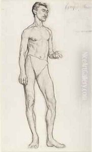 A Study of a Male Nude Figure 1895 by Ida Margaret Nettleship