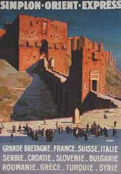 Poster advertising the Simplon-Orient-Express July 1927 - view 1
