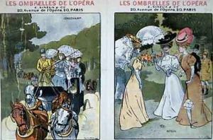 Advertisements for umbrellas Les Ombrelles de lOpera 1906 by J. de la Neziere