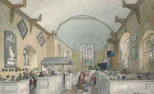 Interior of St Mary's Church, Tattingstone, Suffolk by J. P. Neale