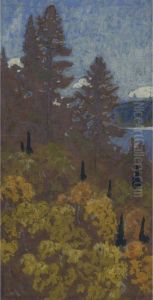 Forest And Lake by Franz Hans Johnston