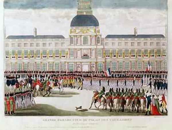 Parade in the Courtyard of the Palais des Tuileries in the Presence of the Emperor - view 1