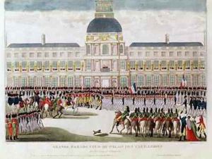 Parade in the Courtyard of the Palais des Tuileries in the Presence of the Emperor by Thomas Naudet