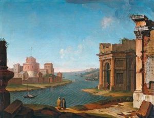 Capriccio Fluviale Con Architetture Classiche In Rovina by Antonio Joli