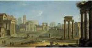 Rome A View Of The Campo Vaccino by Antonio Joli