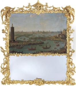 Capriccio Of The River Menam, 
With The French Ambassador Approaching The King Of Siam's Palace, With 
The White Porcelain Pagoda Near Nanjing, China by Antonio Joli