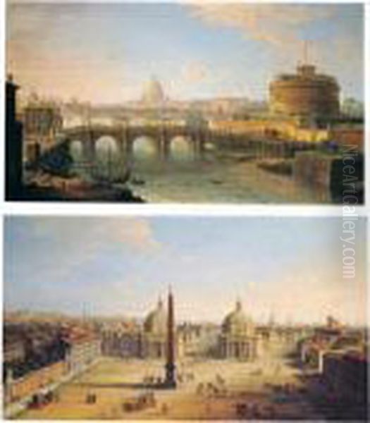 Rome, A View Of The Piazza Del Popolo - view 1