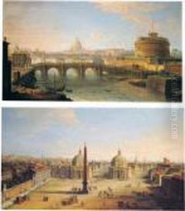 Rome, A View Of The Piazza Del Popolo by Antonio Joli