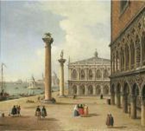 The Piazzetta And The Libreria Di San Marco, Venice, Santa Maria Della Salute Beyond - view 1