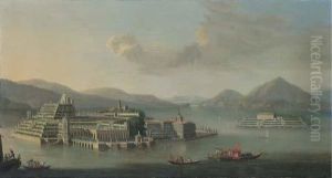 An Expansive View Of Lake Maggiore In Northern Italy With Isola Bella