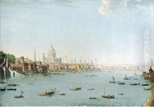 The Thames Looking Towards The City; And The Thames Looking Towards Westminster - view 1