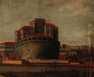 Saint Peter's Basilica Looking From The Tiber, Rome; And The Castelsant'angelo, Rome by Antonio Joli