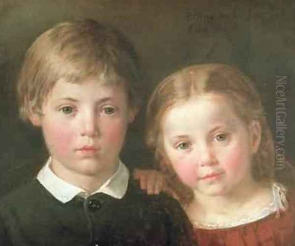 Benno six years and Elna four years 1864 - view 1