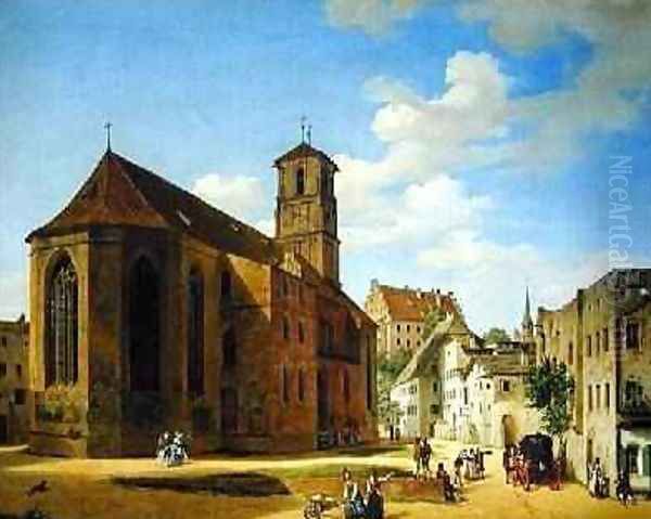 The Church Square in Wasserburg am Inn 1838 - view 1