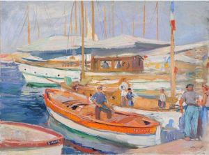  Port Mediterraneen  by Lucien Hector Jonas