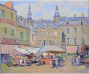 La Place Du Marche by Lucien Hector Jonas
