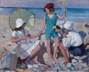 Le Bain De Soleil A Isigny Sur Mer by Lucien Hector Jonas