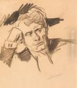 Portrait D'homme Pensif by Lucien Hector Jonas