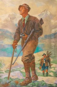 Monsieur Geoges Desbrieres (ancien President Du Shcf) A La Chasse Au Chamois